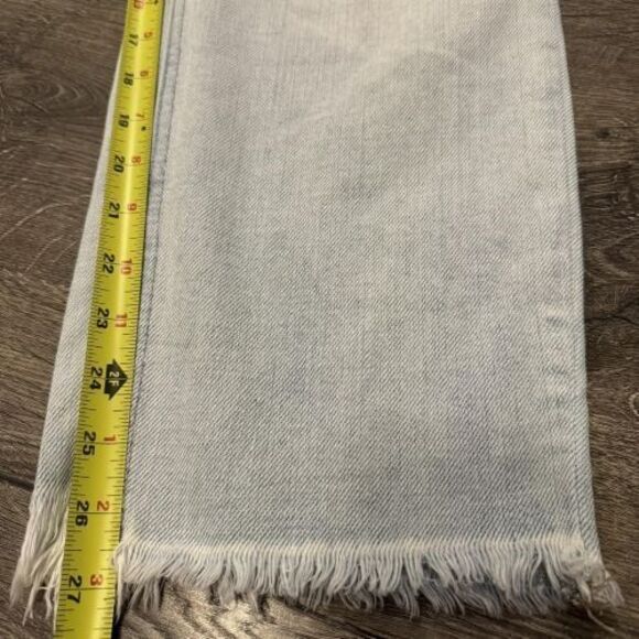 Free People Pants Pull-On Crop Jeans Distressed Baggy Raw Hem drawstring Wmns M - Picture 8 of 10